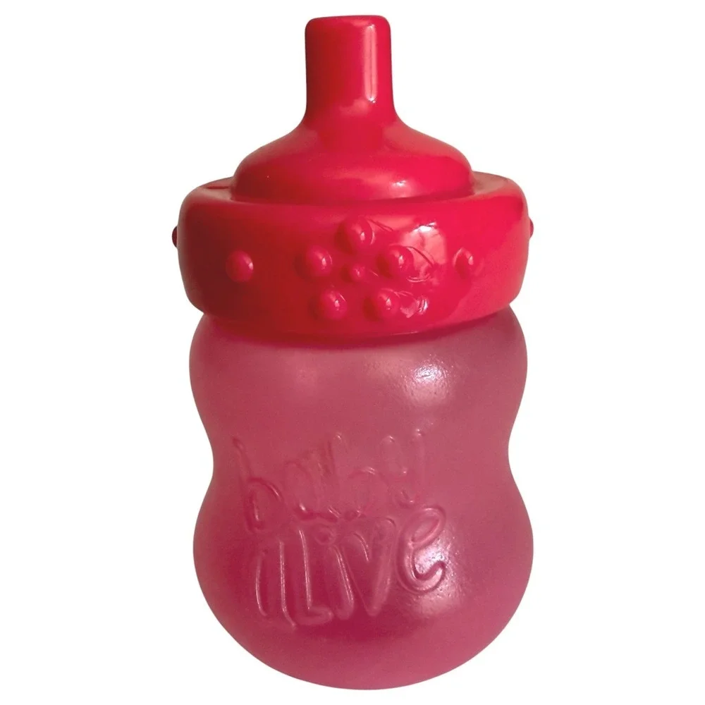 Baby Alive Doll Bottle Plastic Pink Red Replacement Screw Off Top Accessory Toy